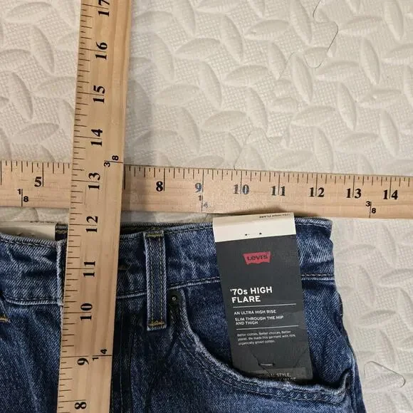 Levi's Premium Jeans Womens 24 70's High Flare NEW Rockabilly Cowgirl Bohemian - Picture 13 of 15